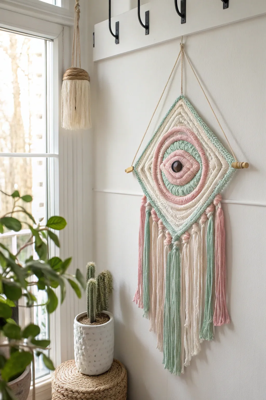Weaving colors and stories—find harmony in simplicity with this God's Eye yarn art.