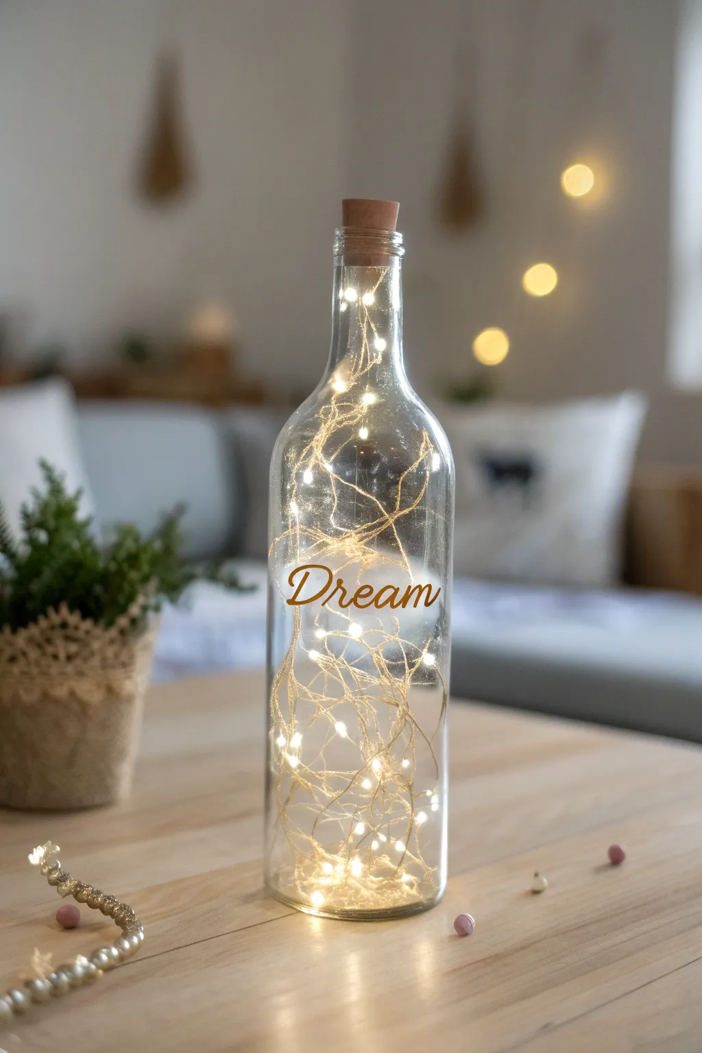Illuminate your space with the enchanting glow of wire art bottle lights. ✨ #MinimalistMagic #BohoElegance