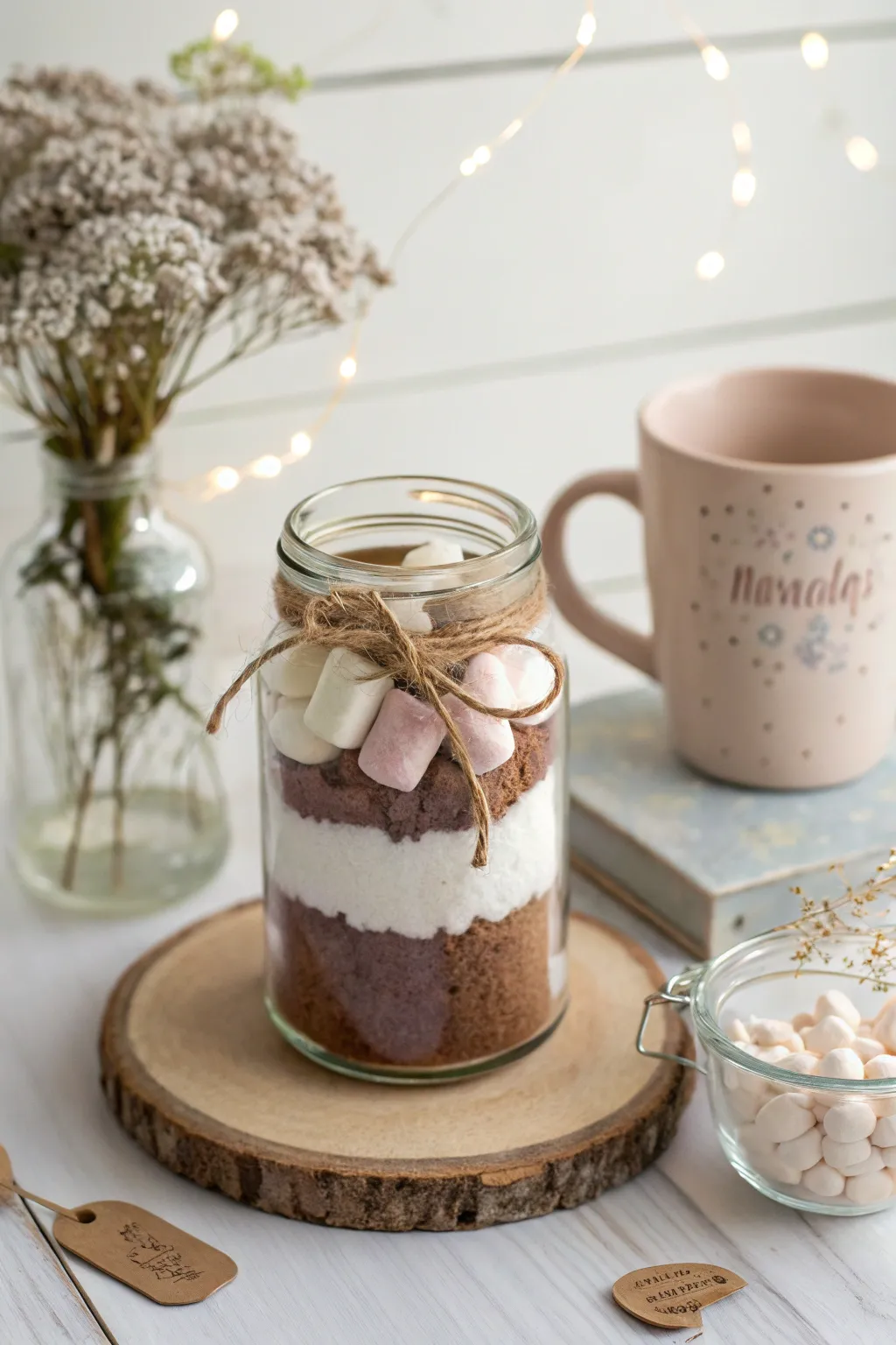 Warm her heart with a homemade touch: Custom Hot Chocolate Mix for a cozy Christmas gift.
