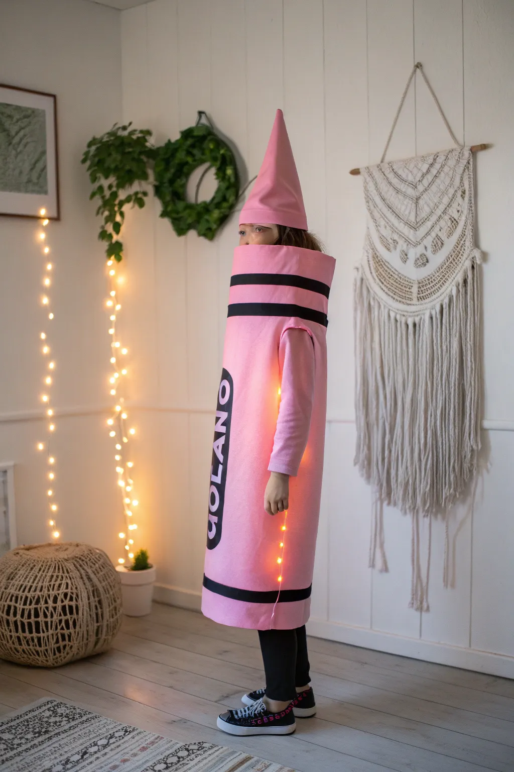 Illuminate your imagination with this glowing crayon costume, perfect for bringing a touch of magic to any occasion!