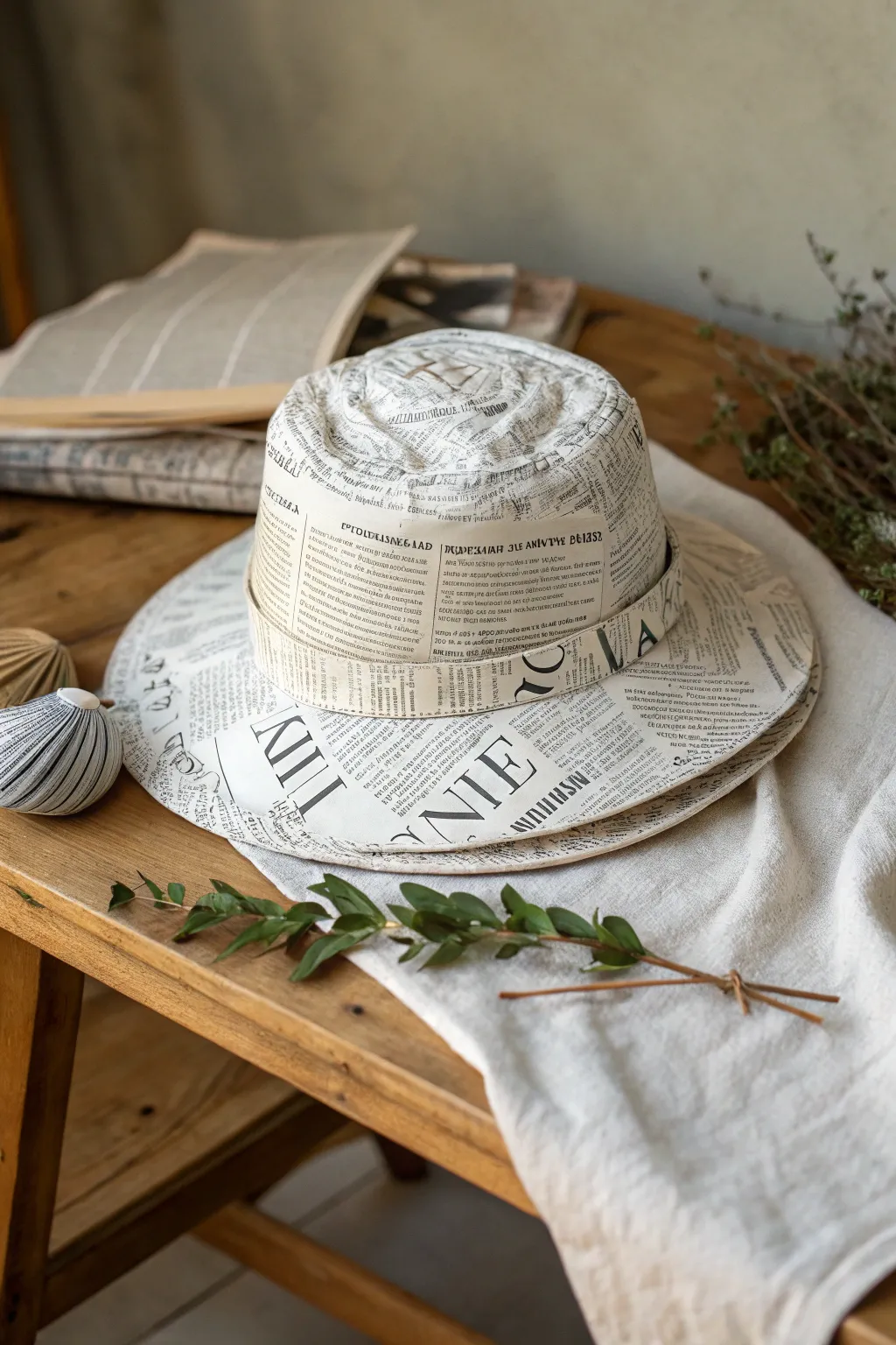 Craft your style with an eco-friendly newspaper hat, where sustainability meets elegance.