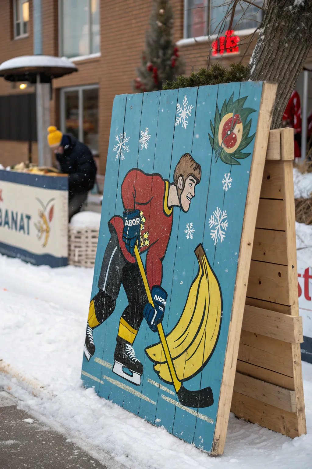 Add a chuckle to the game with this handcrafted hockey sign!