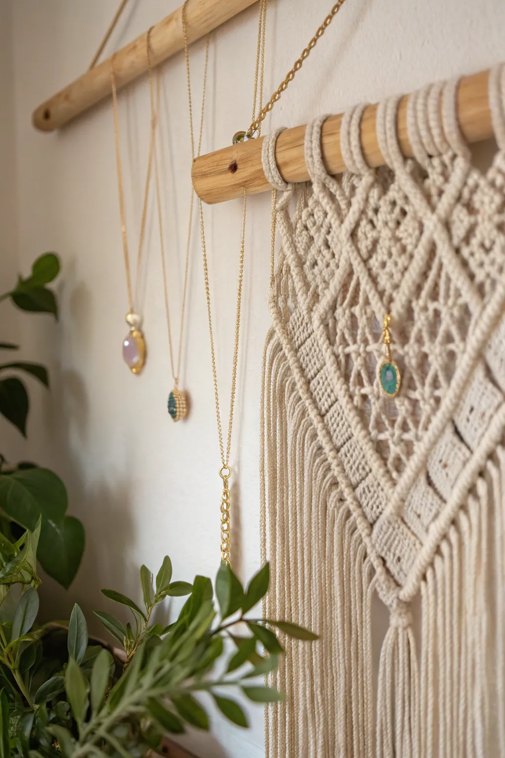 Elevate your jewelry display with boho-chic macramé elegance.