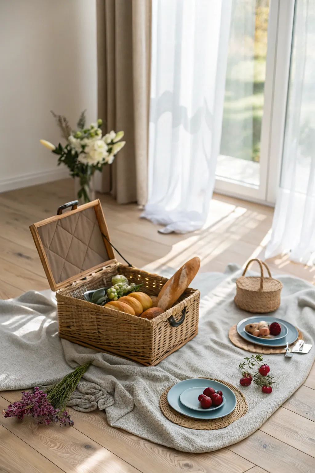 Embrace the warmth of an indoor picnic—where simplicity meets elegance.