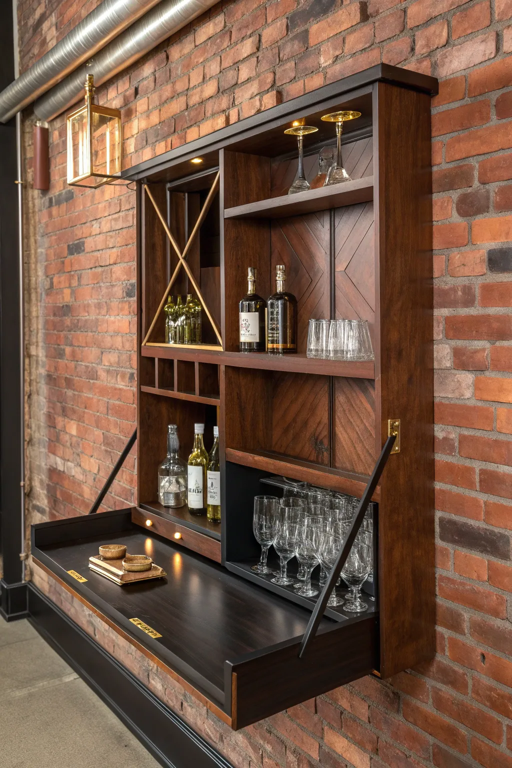 Maximize your space with style: The perfect wall-mounted bar for urban living.