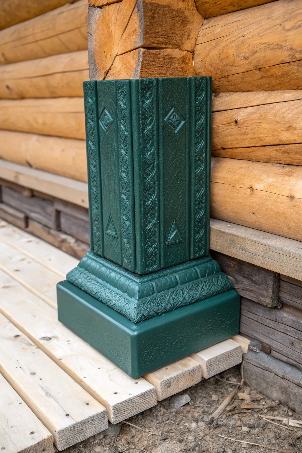 Innovative and Sustainable: Recycled Rubber Footers for Your Eco-Friendly Log Cabin Foundation.