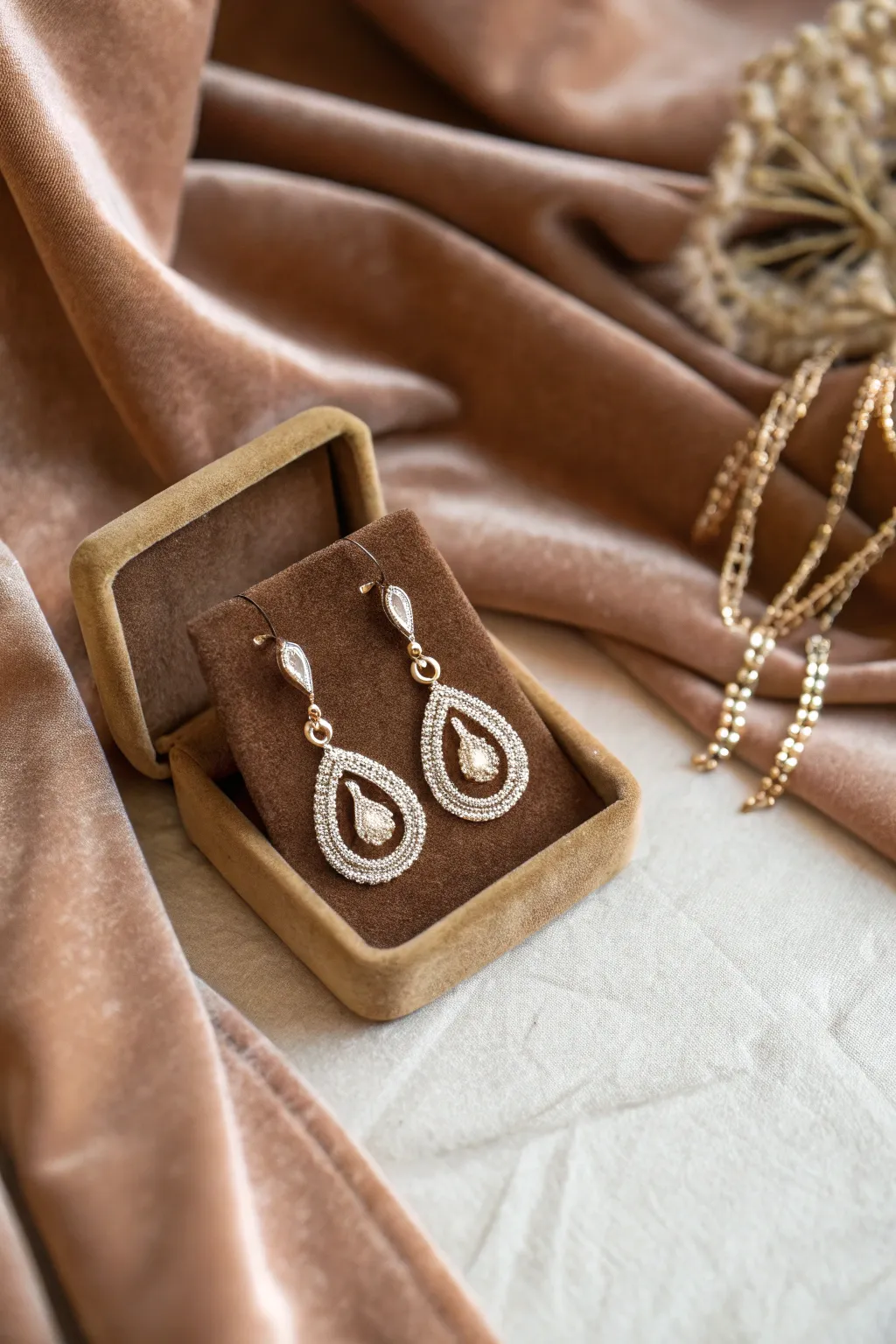 Elevate your earring photos with the perfect textured backdrop for a touch of elegance.