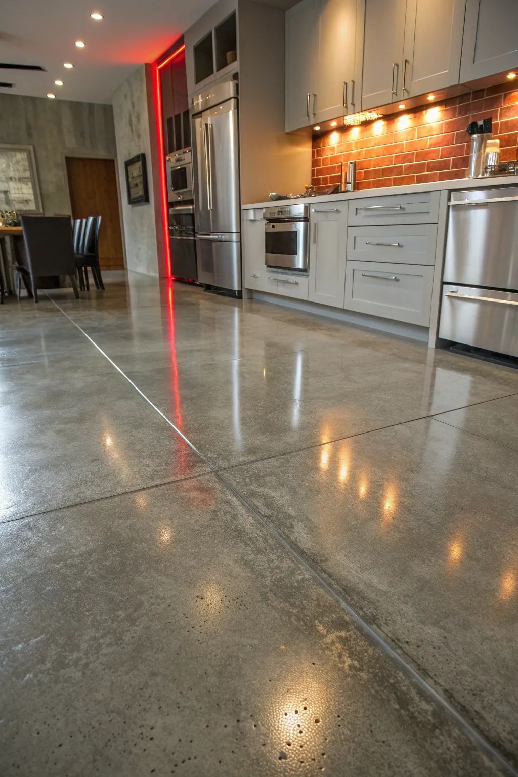 Elevate your high-traffic spaces with the timeless resilience and elegance of concrete flooring.