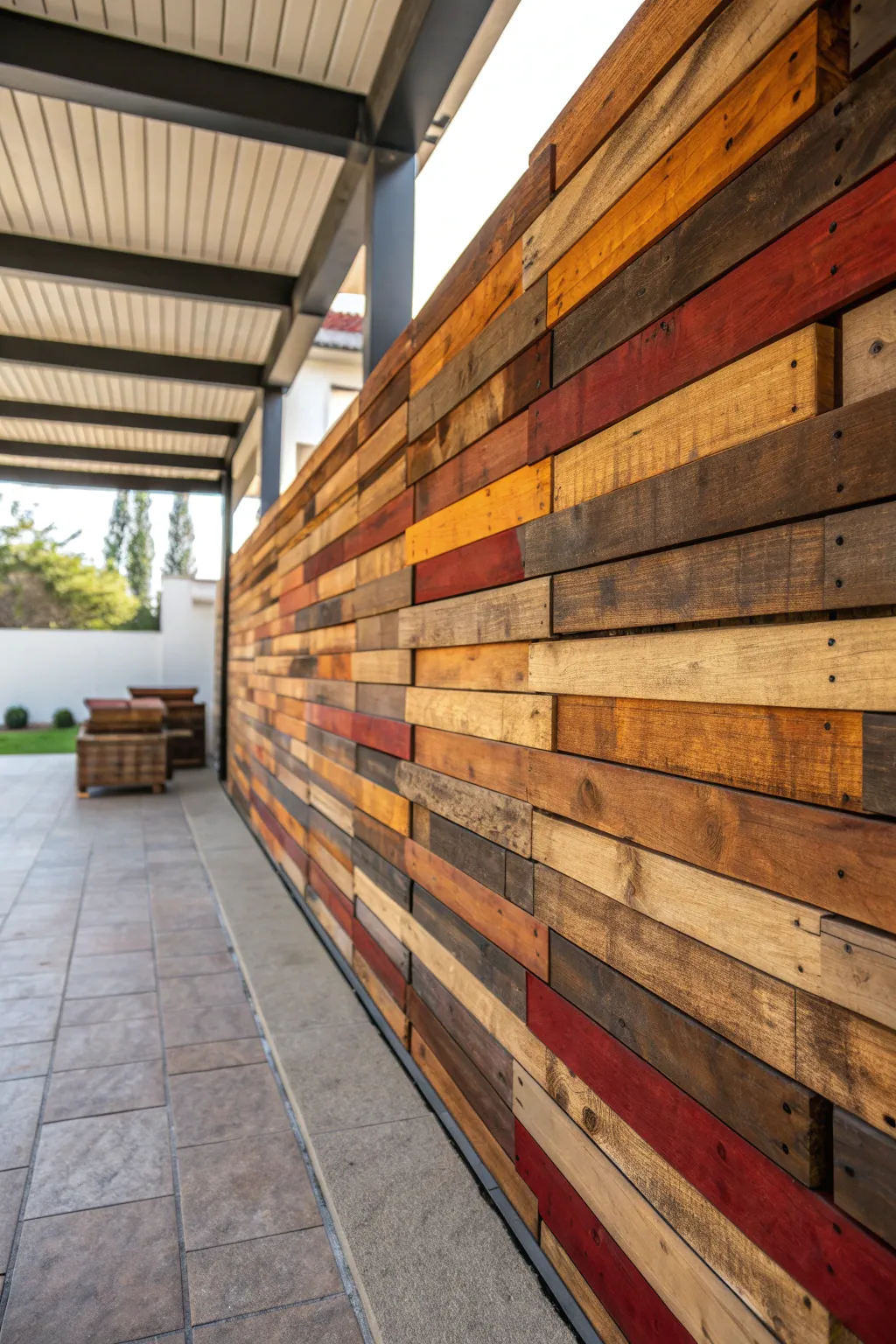 Transform your space with reclaimed elegance: a feature wall that tells a story.
