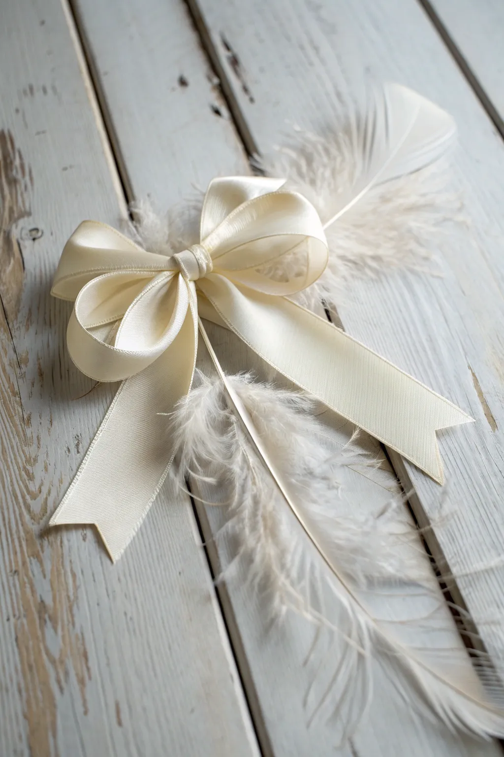 Elevate your gift wrapping with a touch of bohemian elegance: a feathered bow masterpiece.
