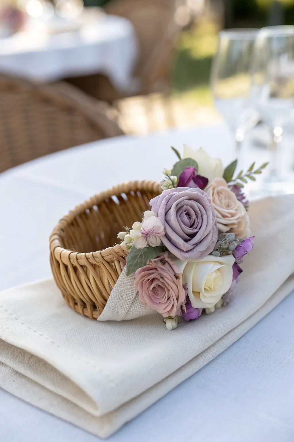 Elevate your table setting with these charming floral napkin rings, perfect for a touch of springtime elegance.