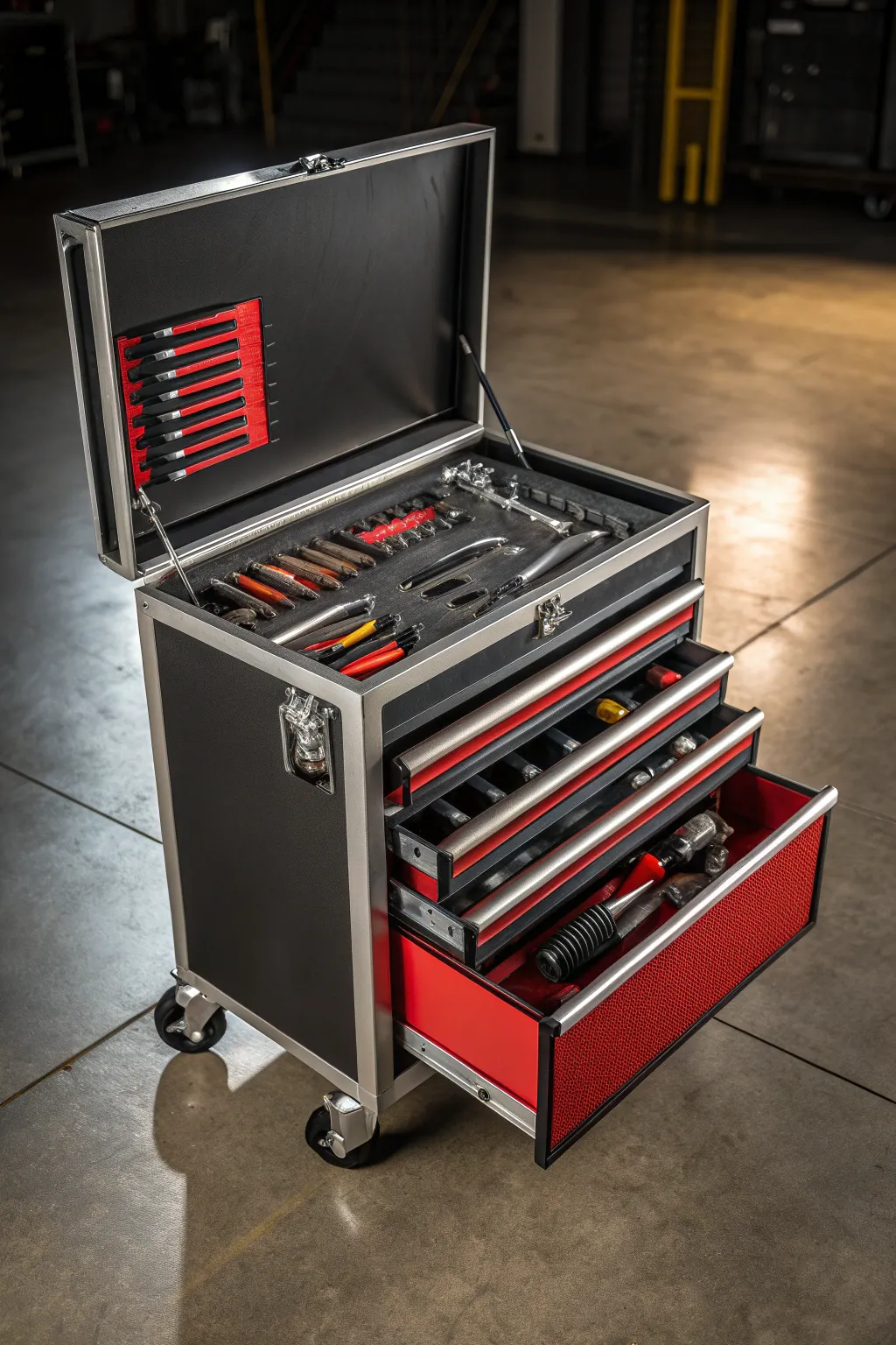 Ready for any task, this mobile toolbox combines craftsmanship with mobility.