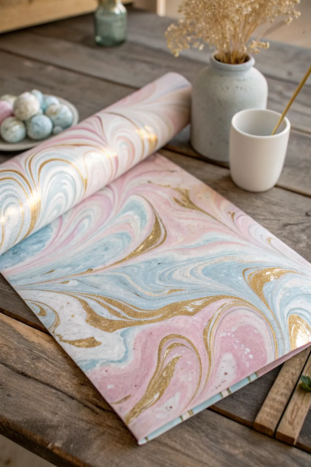 Discover the enchanting world of marbleized paper art - where simplicity meets elegance.