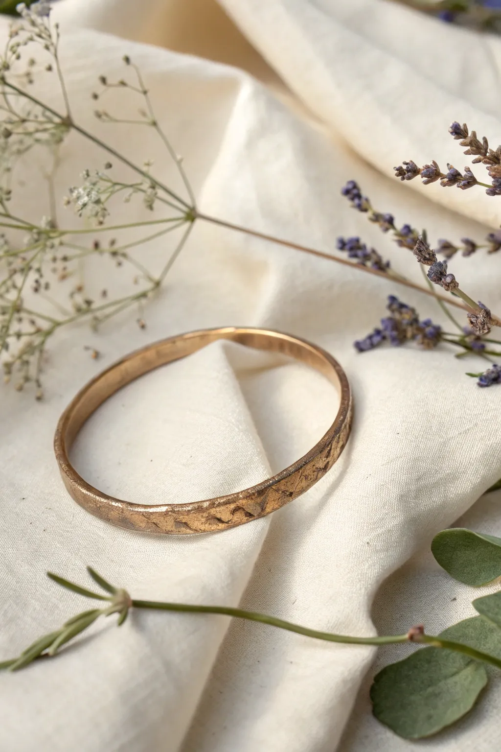Embrace the elegance of simplicity with handcrafted hammered metal bangles.
