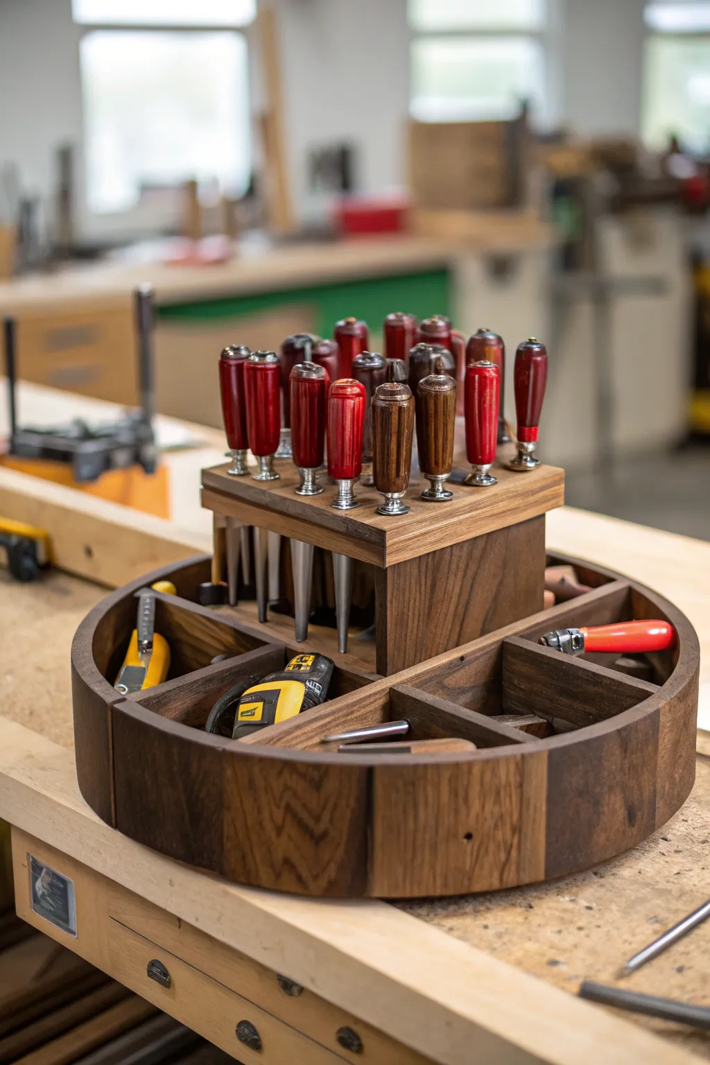 Effortlessly organized: Spin your way to the perfect jig with this handcrafted lazy Susan.