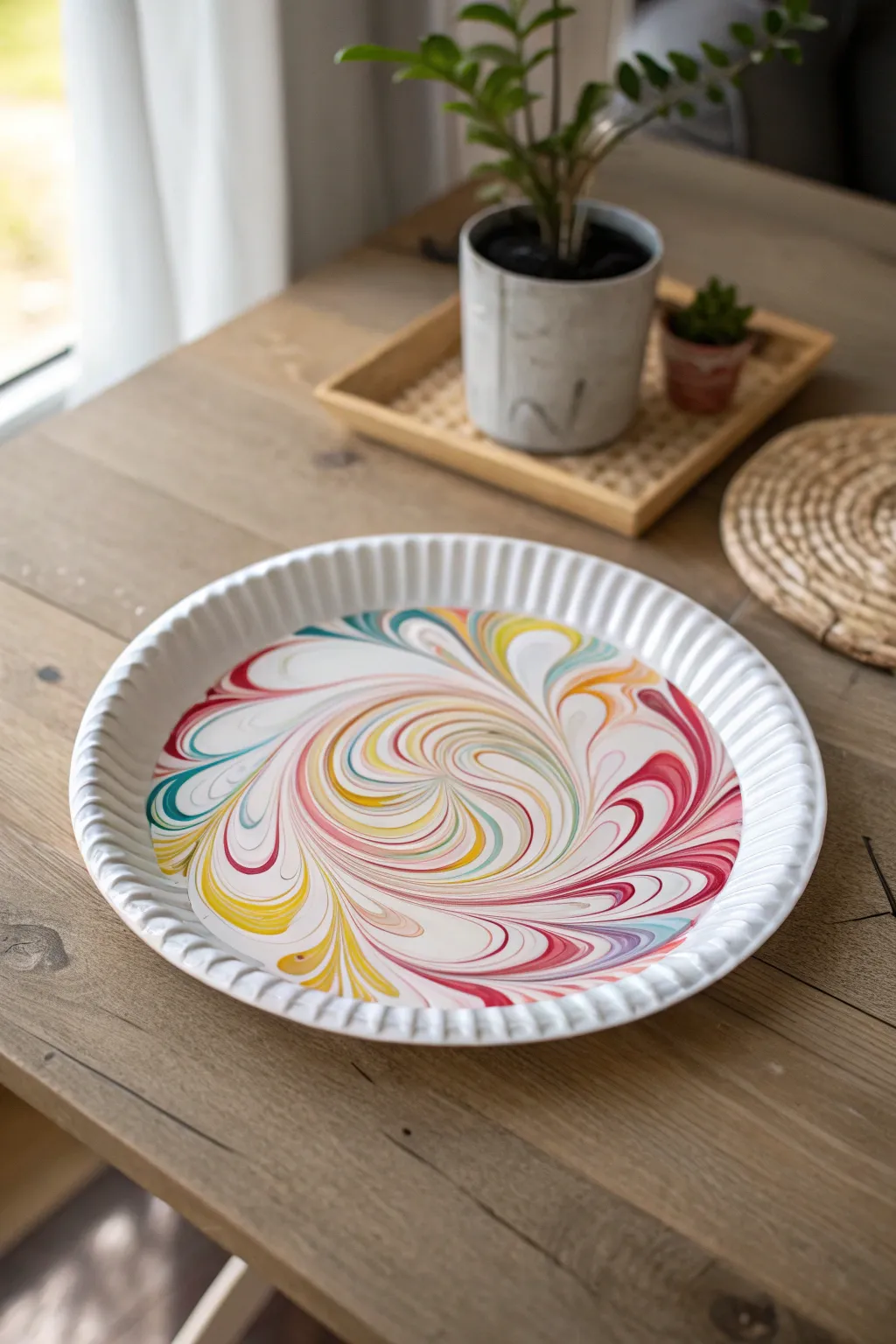 Unleash creativity with simple spin art—transforming paper plates into vibrant masterpieces!