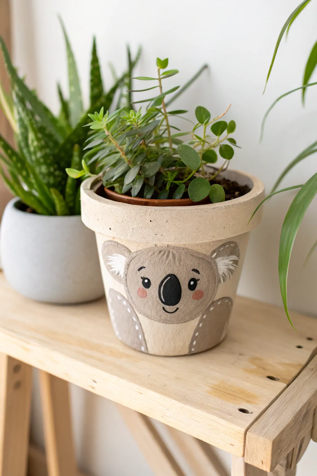 Bring a touch of whimsical nature to your home with this charming koala-themed planter. Perfect for adding a playful, yet refined, accent to any space.
