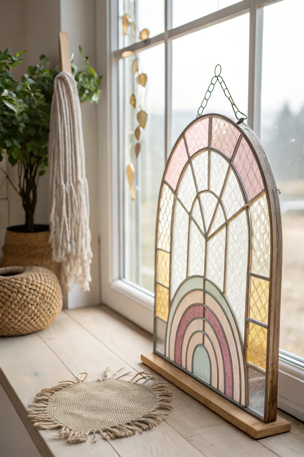 Transform your space with the luminous beauty of faux stained glass. Perfect for adding a touch of artistry to any room!