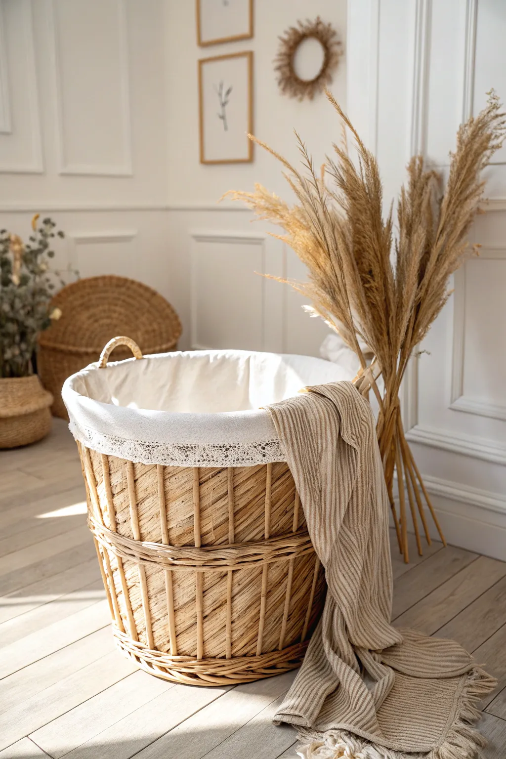 Elevate your laundry room with a vintage touch that blends style and function seamlessly.