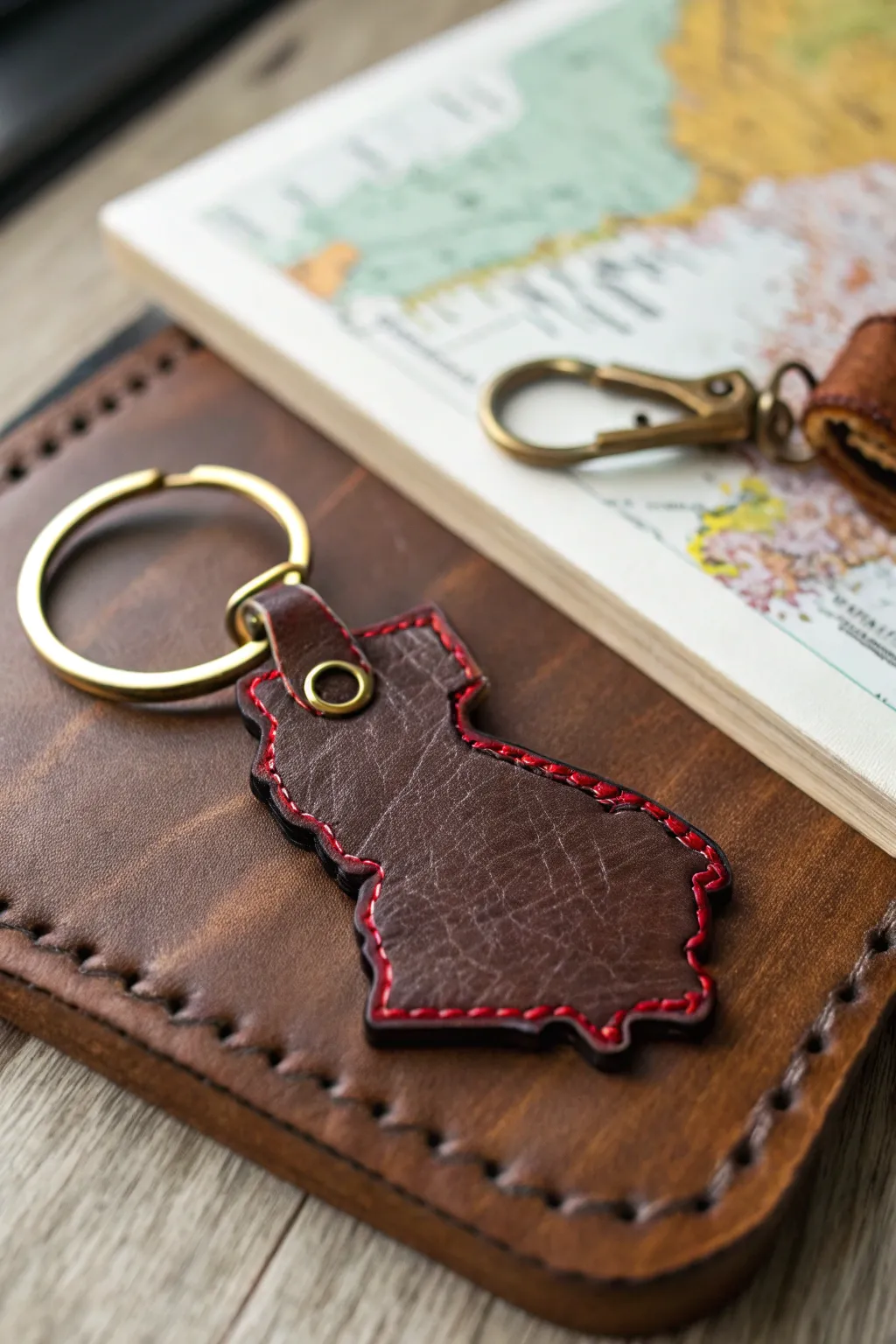 Capture your adventures with a timeless leather keychain that tells a story of your journeys.