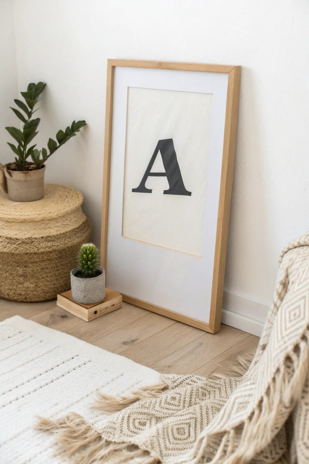 Embrace simplicity and elegance with this stunning negative space letter art.