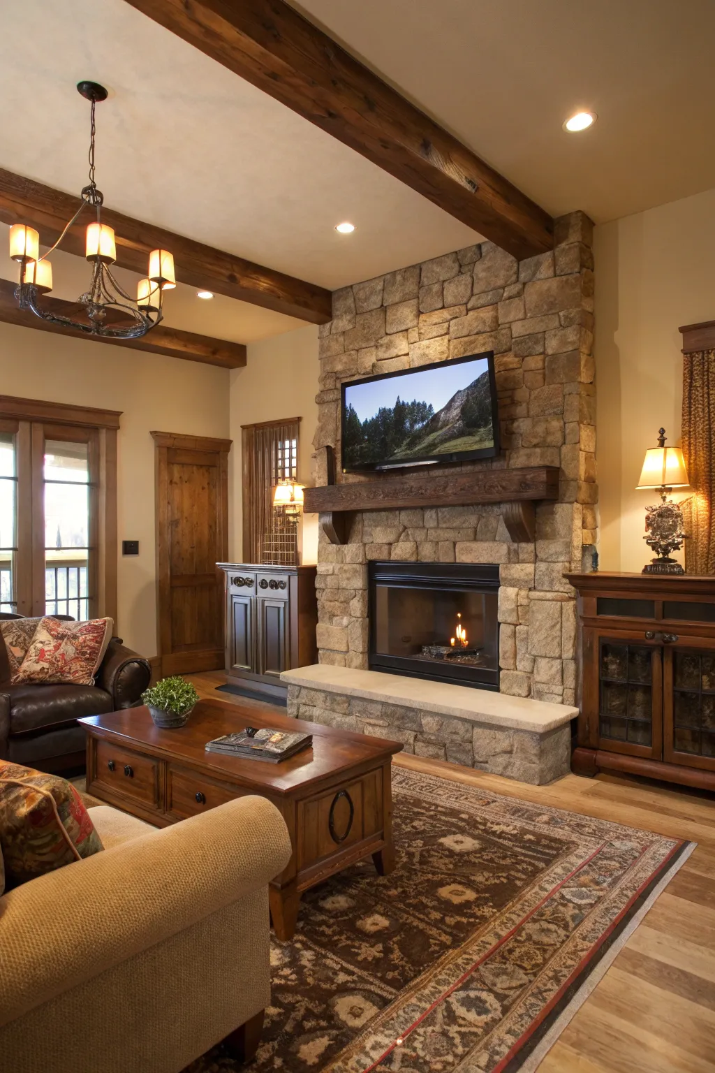 Rustic elements add a touch of natural elegance.