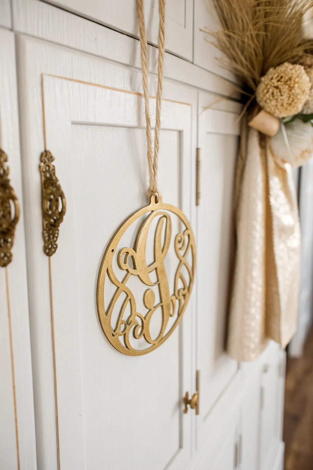 Add a touch of elegance to your space with a luxurious gold monogram.