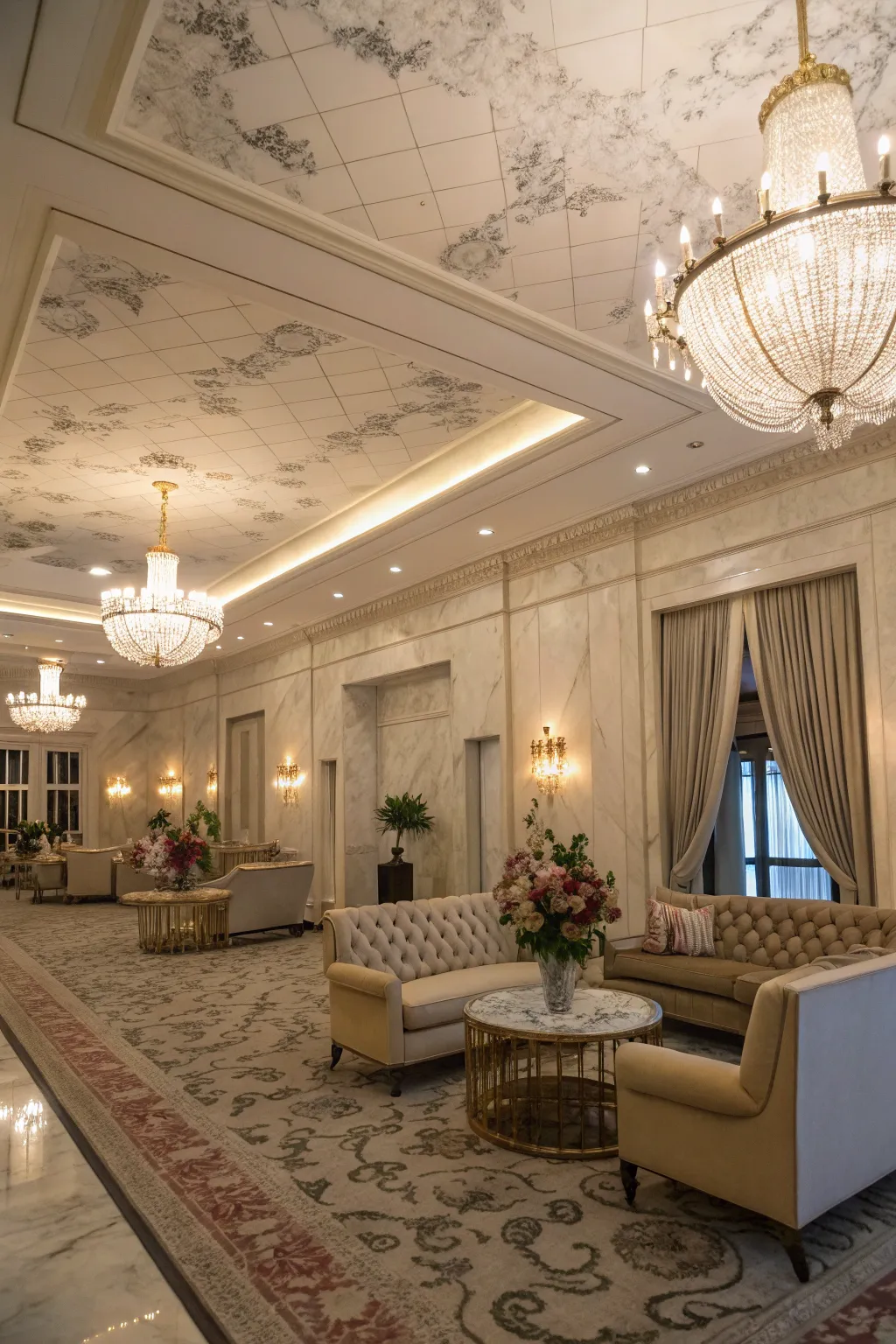 Marble ceilings offer a unique and luxurious twist.