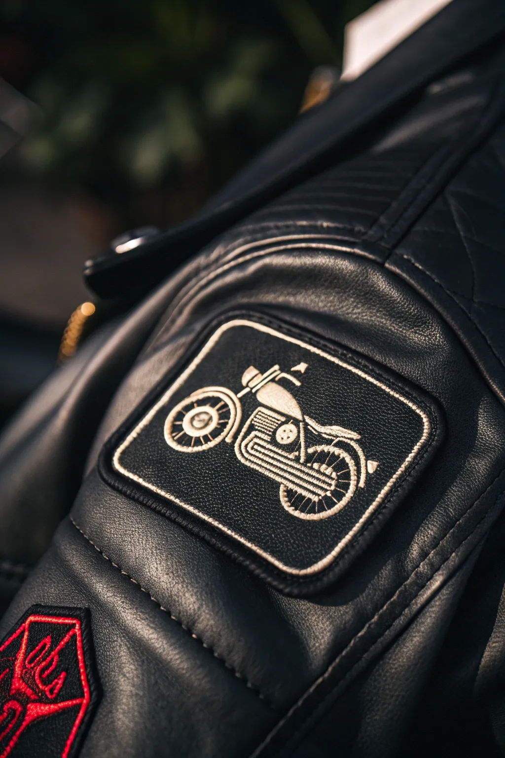 Embrace the elegance of minimalism with this chic motorcycle line art patch.