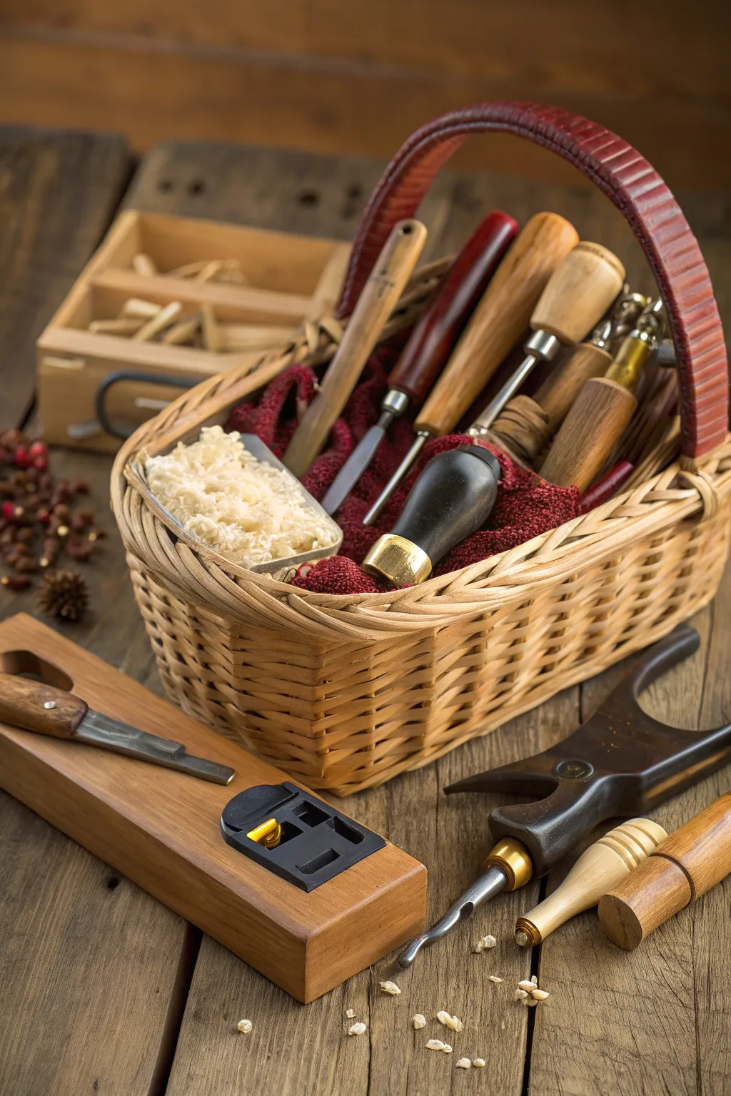 Craft the perfect gift for the DIY enthusiast: A basket brimming with precision and passion.