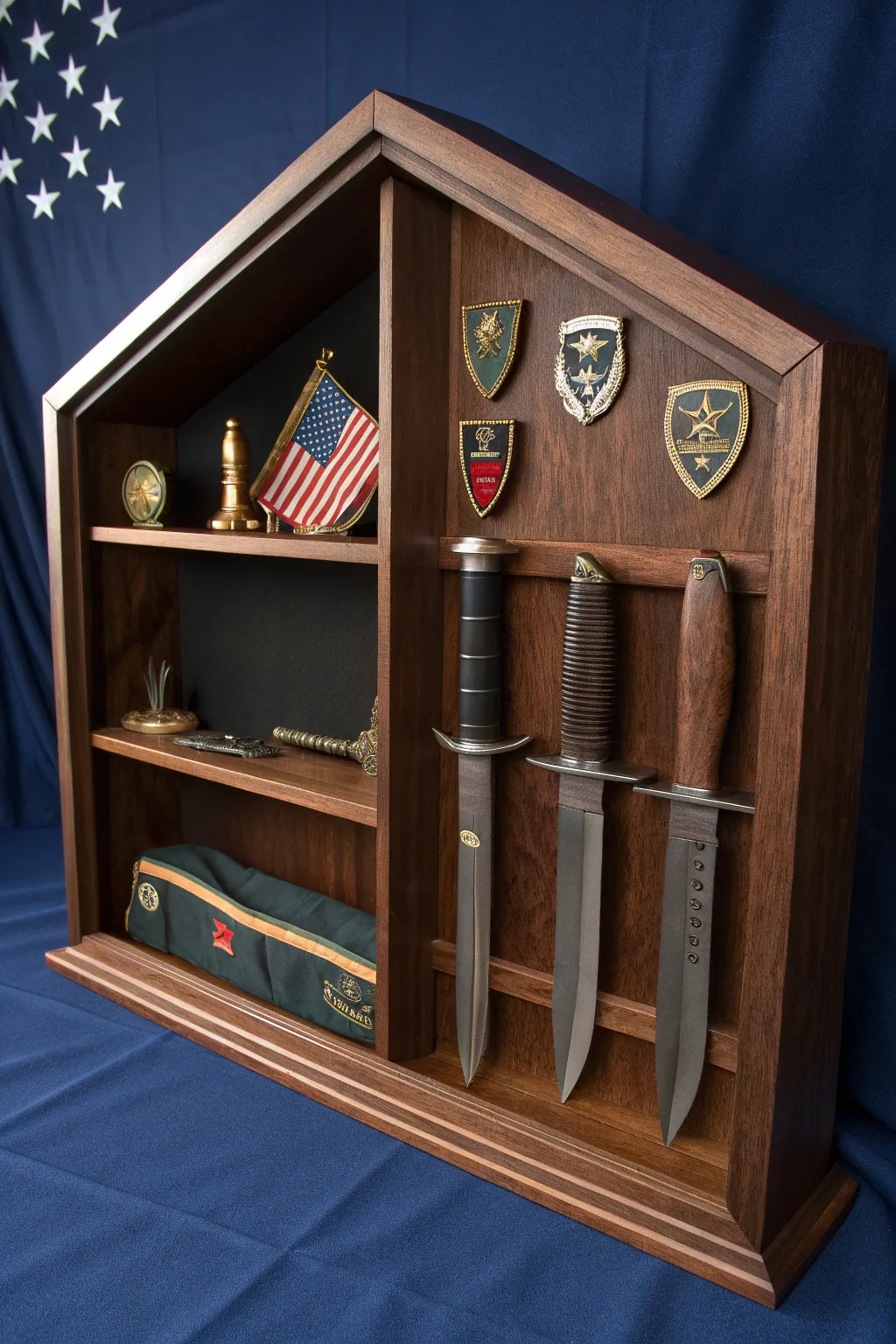 Mastering the art of display: Create your own military shadow box with custom shelves for a striking presentation.