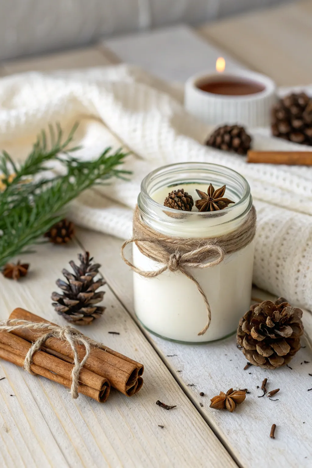 Bring a touch of nature indoors with this beautifully crafted holiday-themed mini mason jar decor.