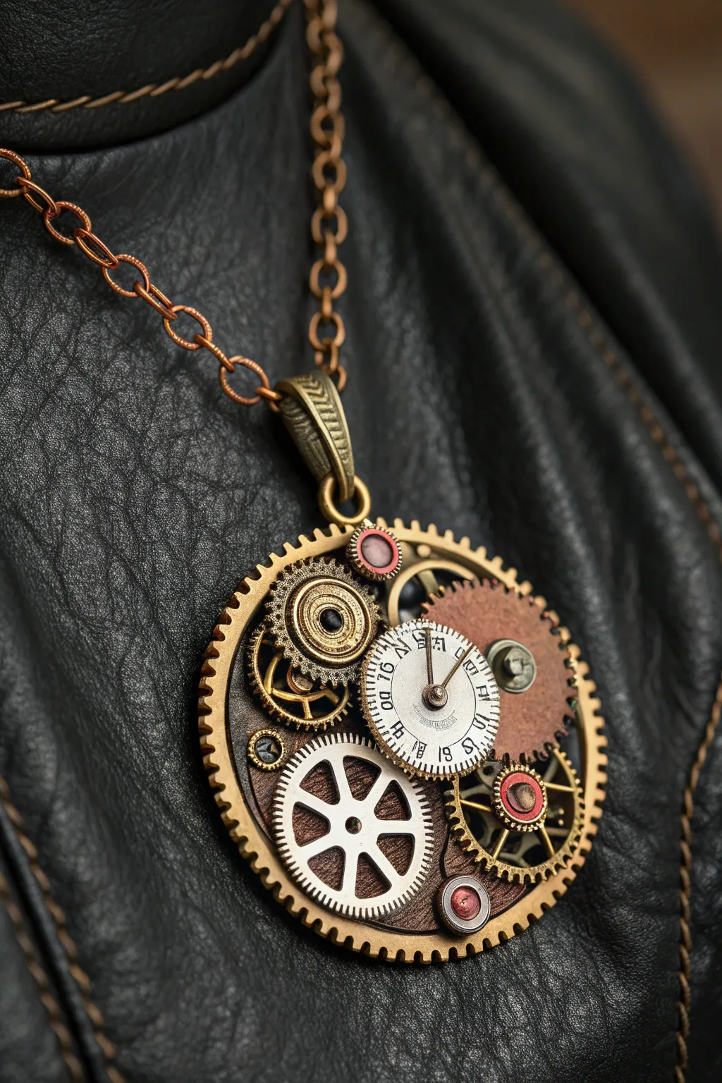 Elevate your style with steampunk sophistication: A masterpiece of watch parts and industrial elegance.