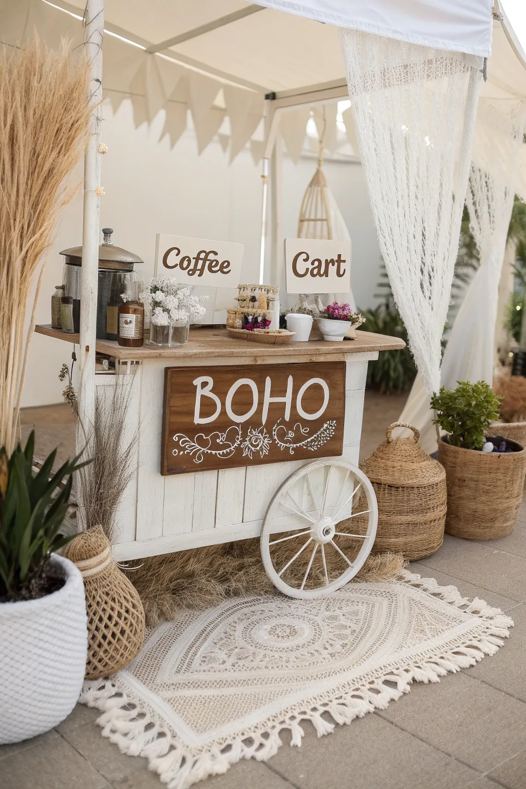 Embrace your inner artisan with a DIY coffee cart that blends Scandinavian simplicity with Boho charm. ☕✨ #CraftYourCoffee