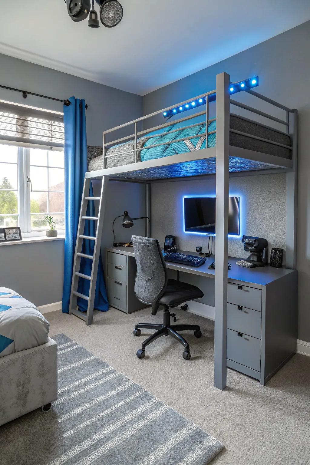 Create more room for gaming with a stylish loft setup. 🛌 #SpaceSaving #SmartDesign