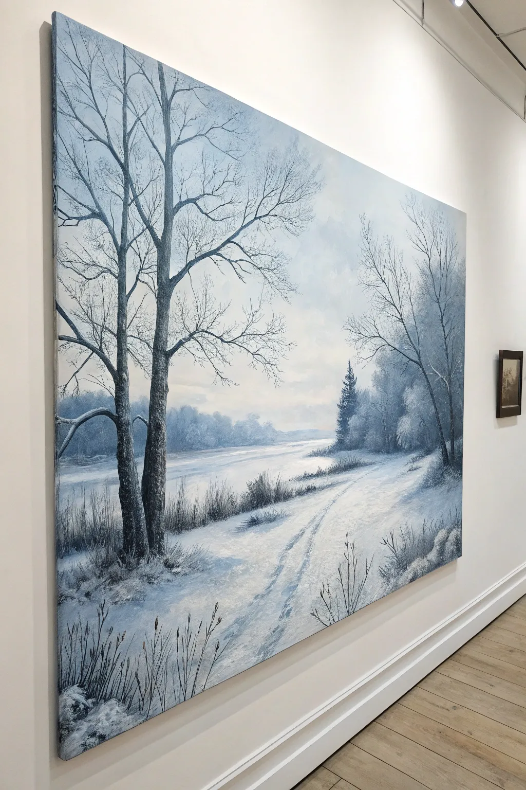 Immerse yourself in the tranquil beauty of a monochromatic winter wonderland.