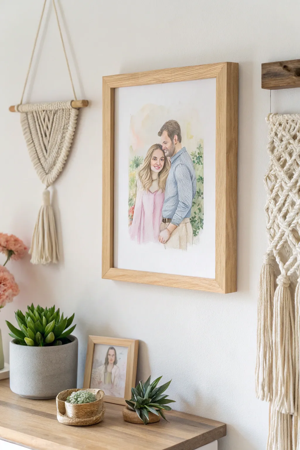 Capture the essence of love with a heartfelt watercolor portrait this Mother's Day.