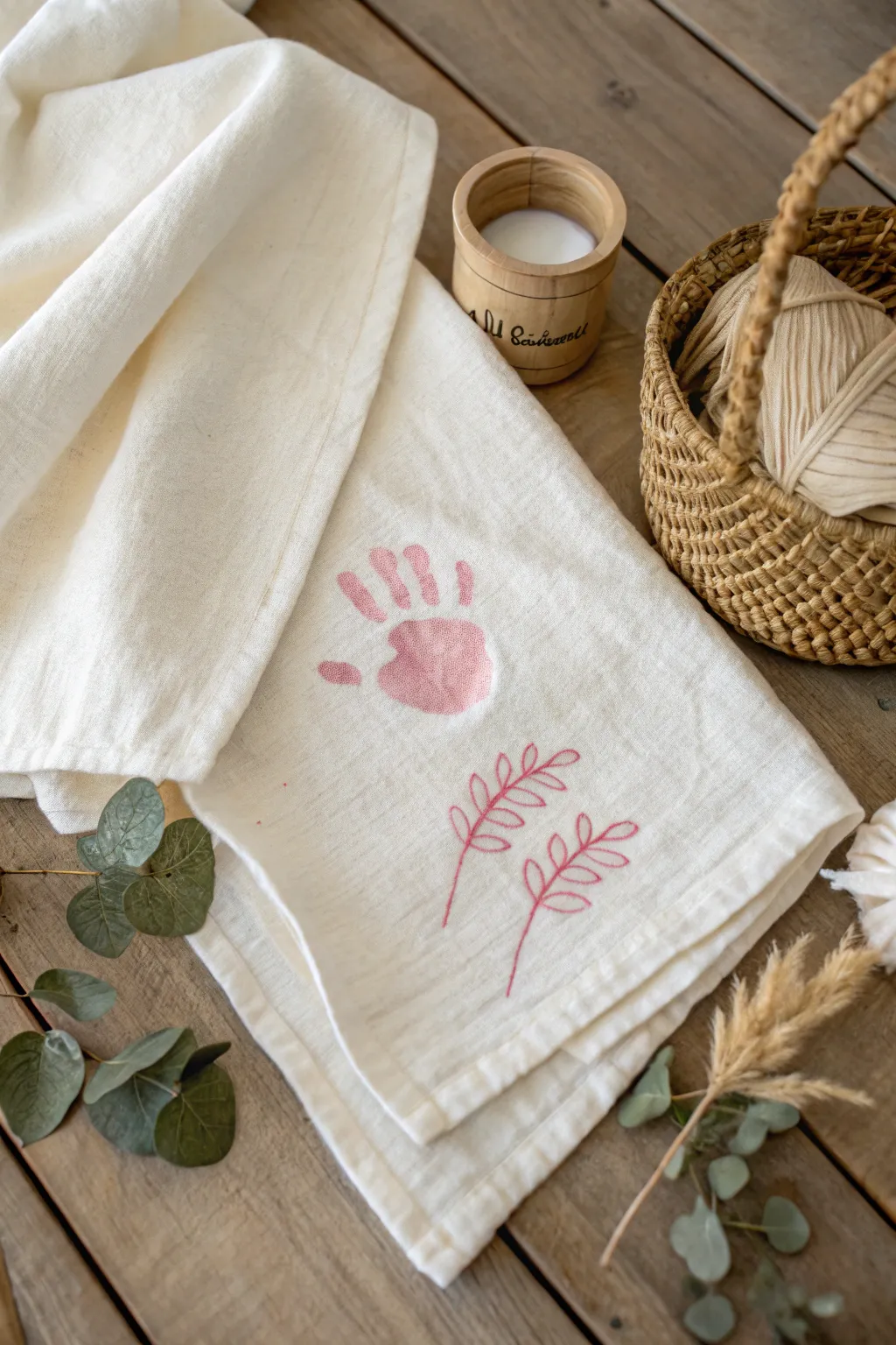 Capture the essence of love with a handmade Handprint Towel – a beautiful keepsake for Mother's Day.