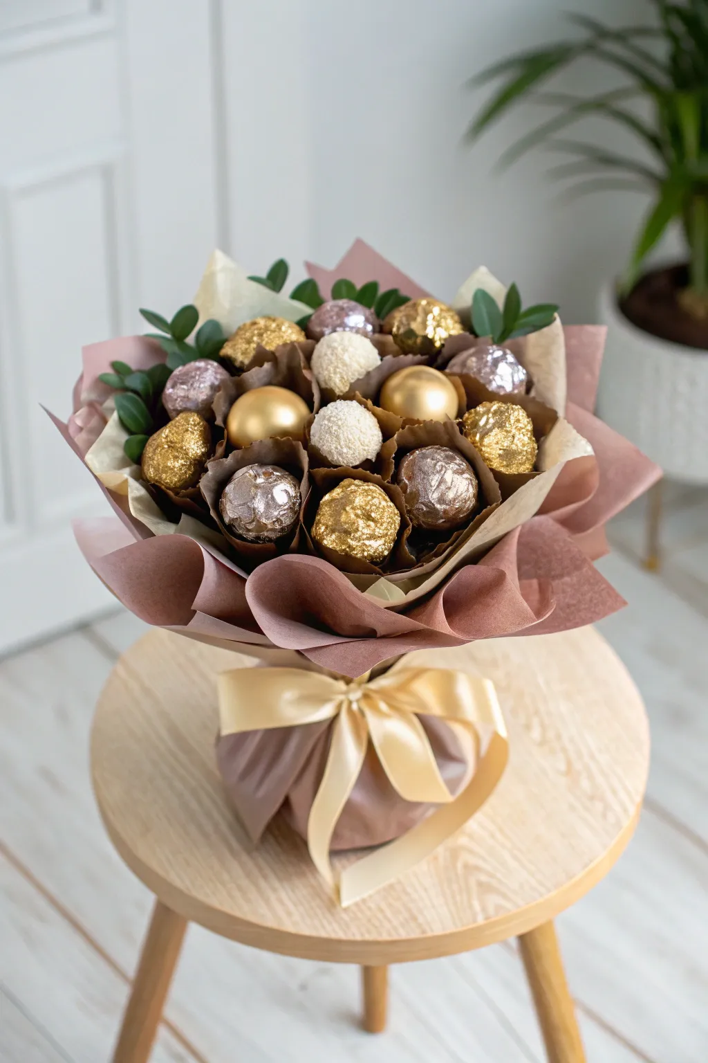 Indulge in elegance with a gourmet chocolate bouquet, the perfect blend of luxury and simplicity.