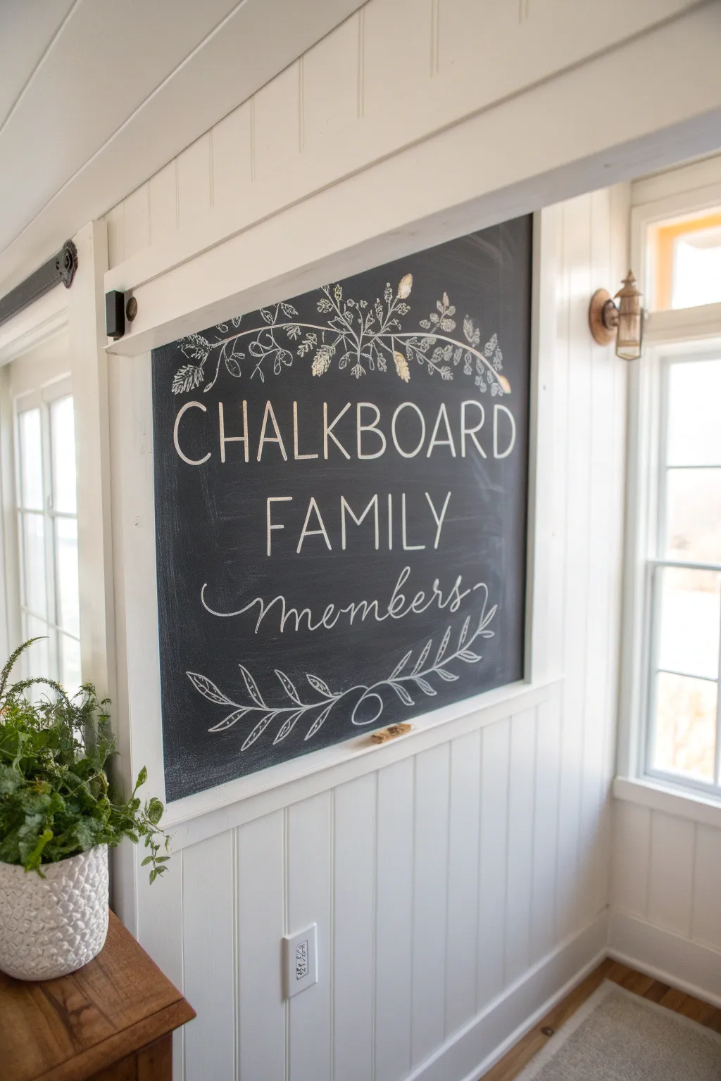 Celebrate Mother's Day with a personalized chalkboard gallery, where family creativity shines in minimalist style.