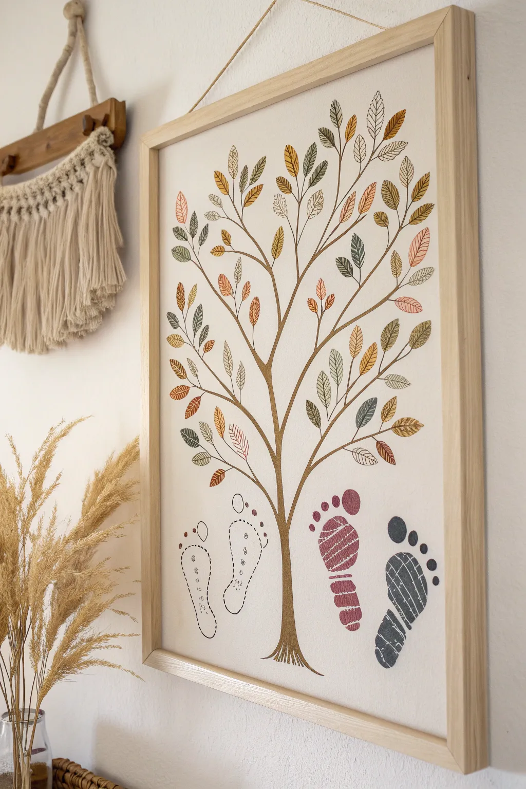 Celebrate family roots with a minimalist footprint family tree—each step a cherished memory.