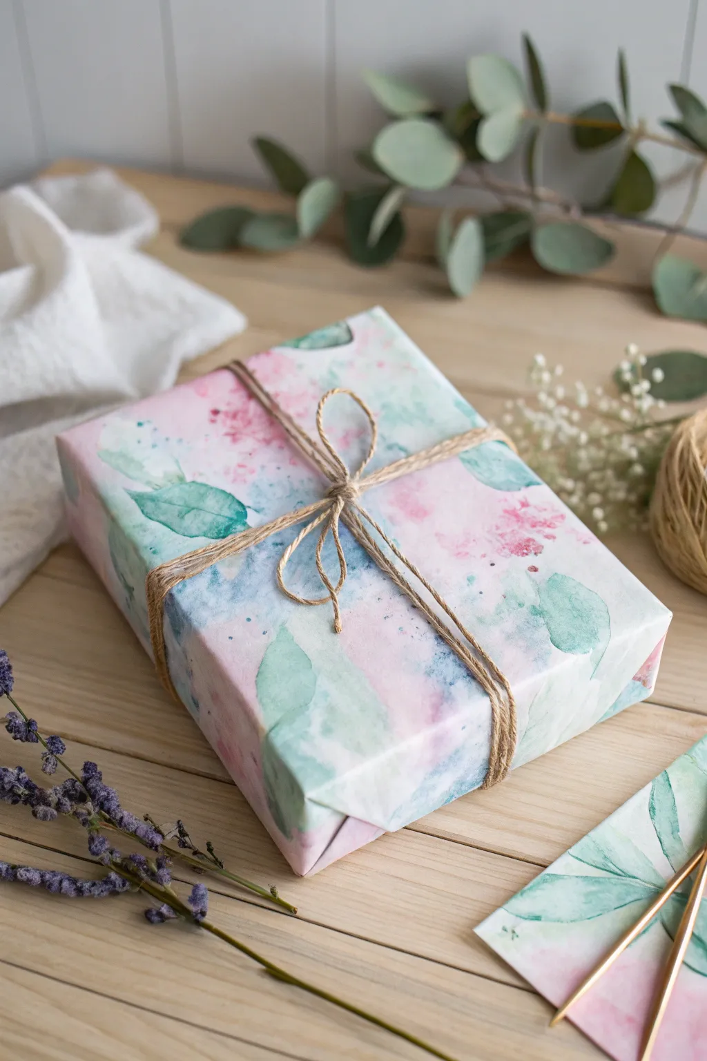 Unveil the artistry of your gift with watercolor wrapping paper – a Mother's Day delight!