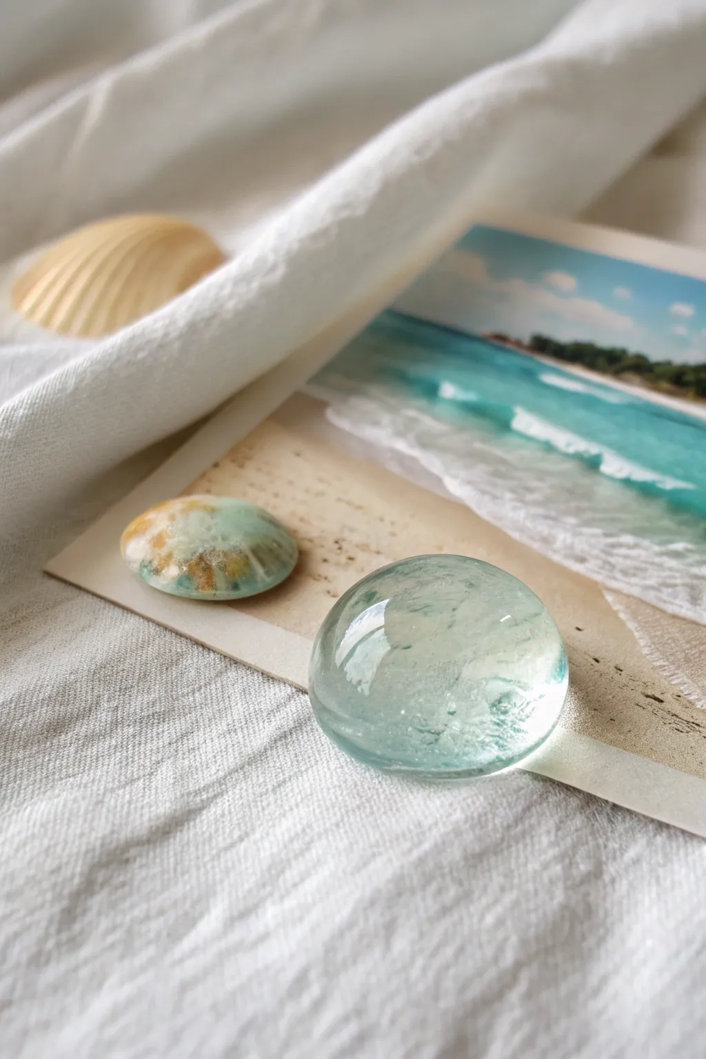 Capture the essence of the sea with these beautifully crafted glass gem magnets, perfect for adding a touch of elegance to any space.