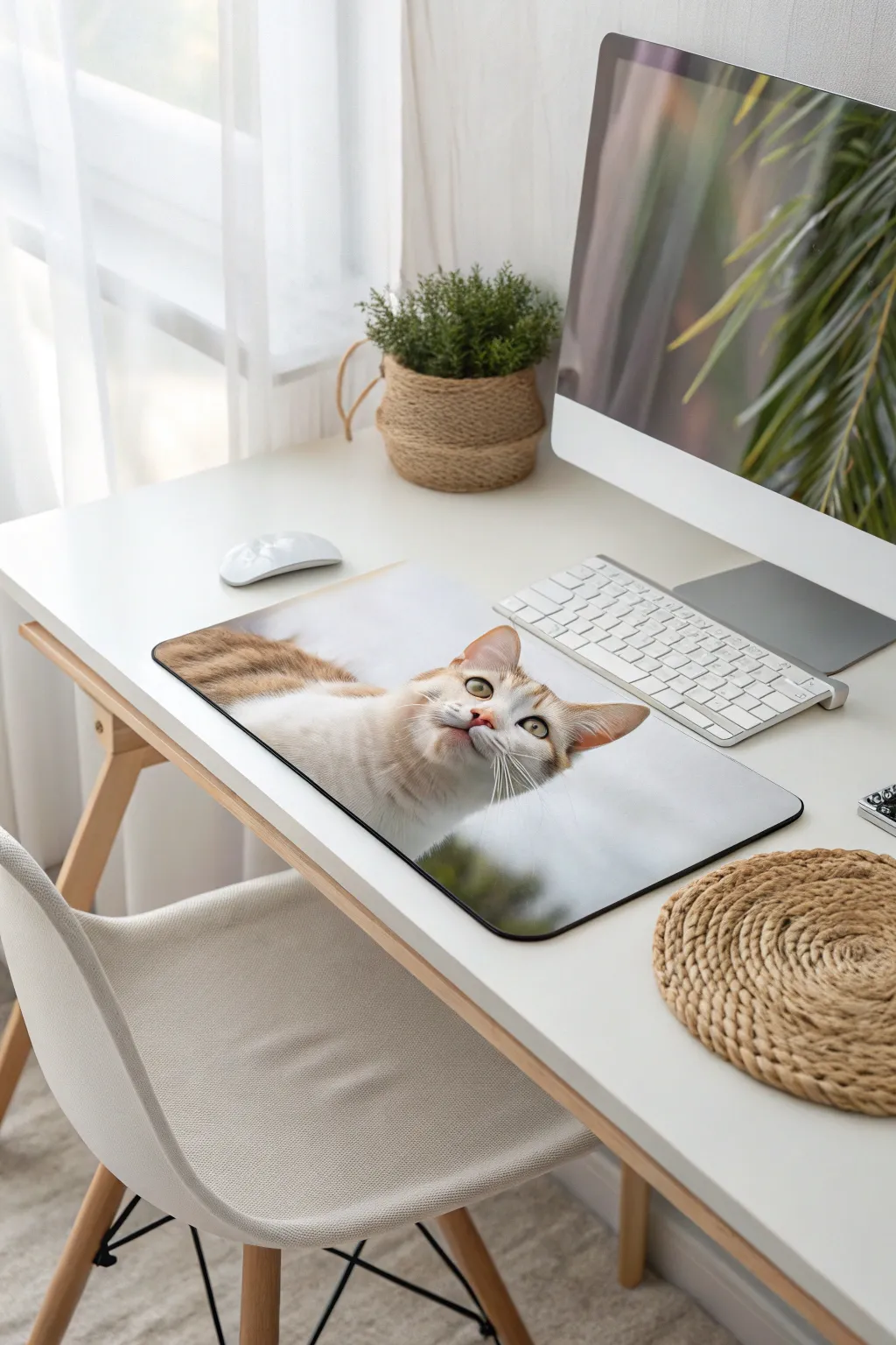 Bring joy to your workspace with a custom pet photo mousepad, where simplicity meets a touch of boho charm.
