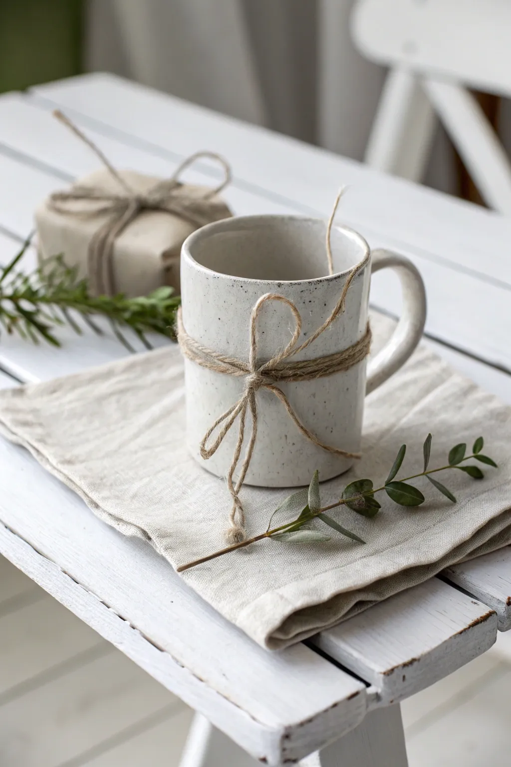 Add a touch of nature to your gift wrapping with fresh eucalyptus. Simplicity meets elegance in Scandinavian style.