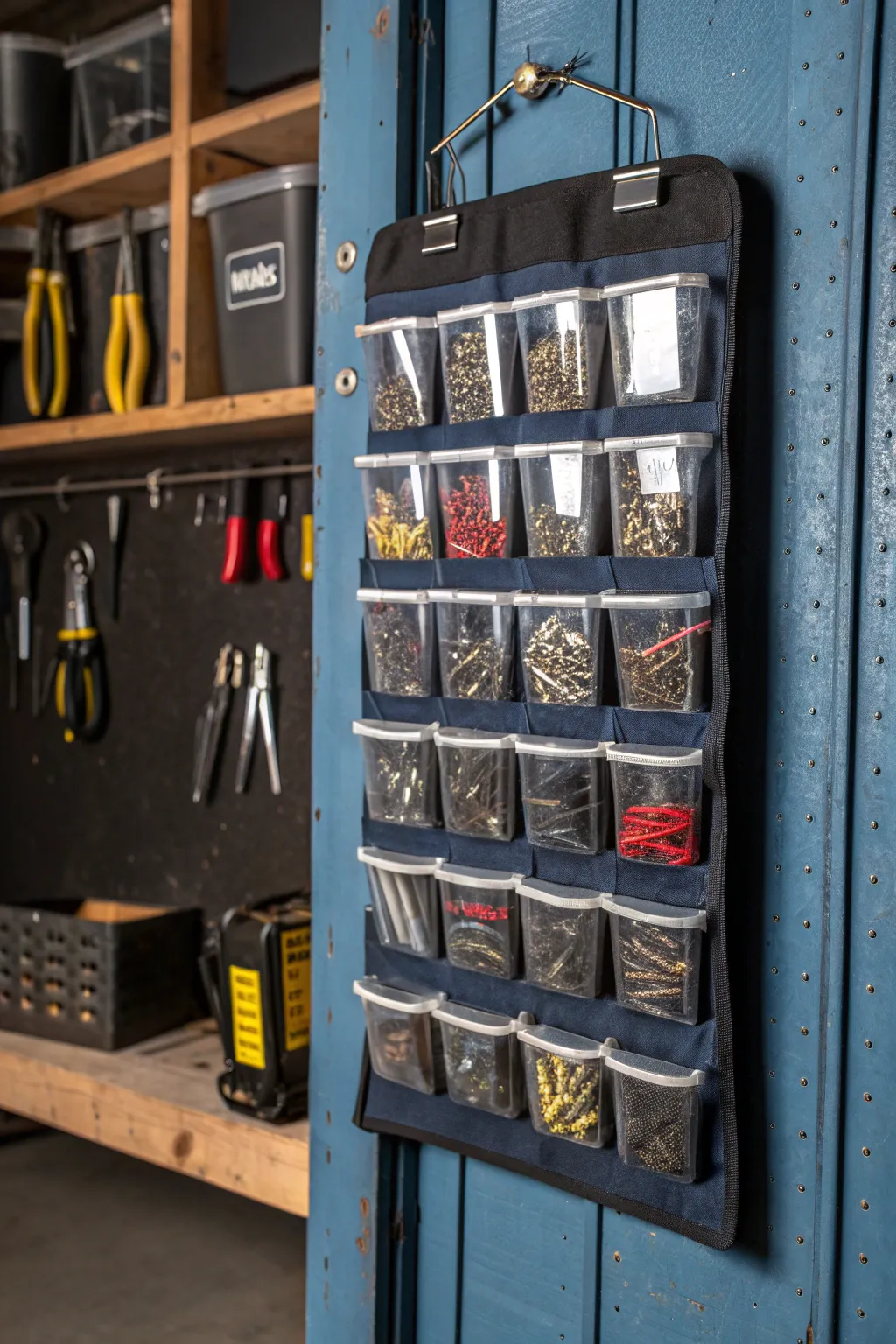 Transform your workshop with this inventive nail and screw storage idea using a shoe organizer!