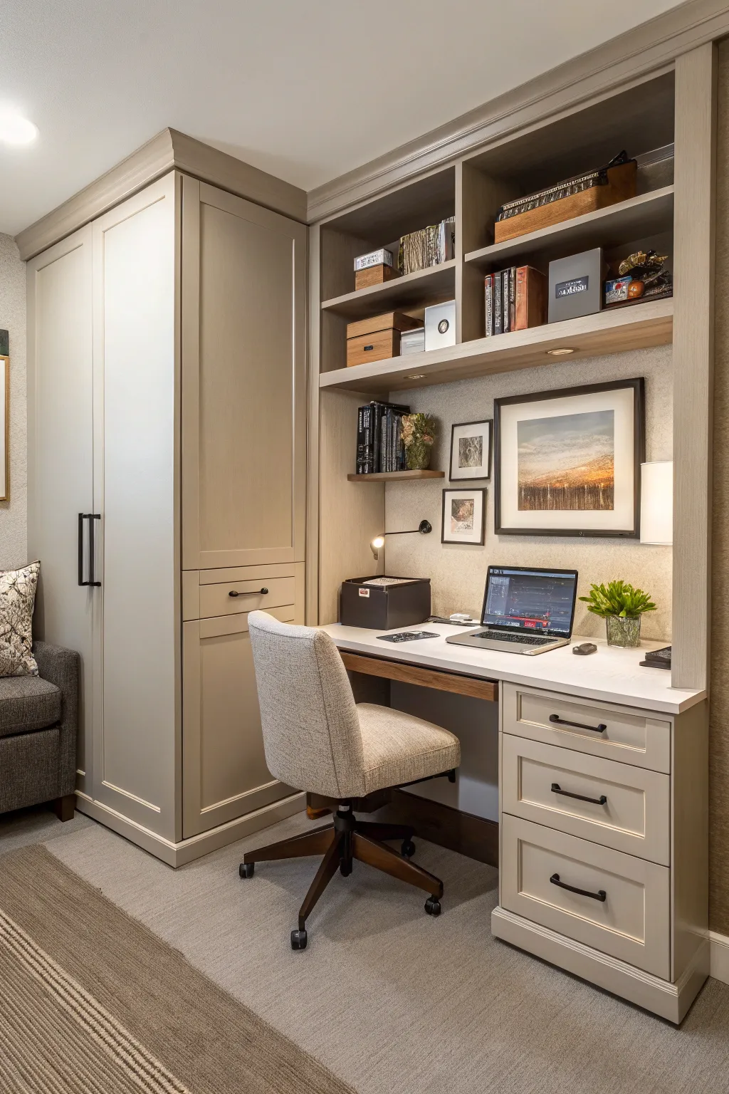 Hidden storage keeps your room tidy and functional.
