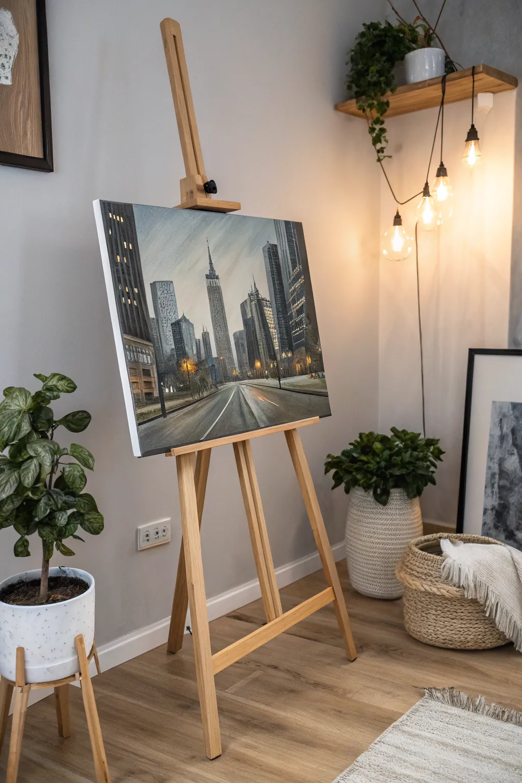 Capture the heartbeat of urban life with this minimalist cityscape masterpiece.