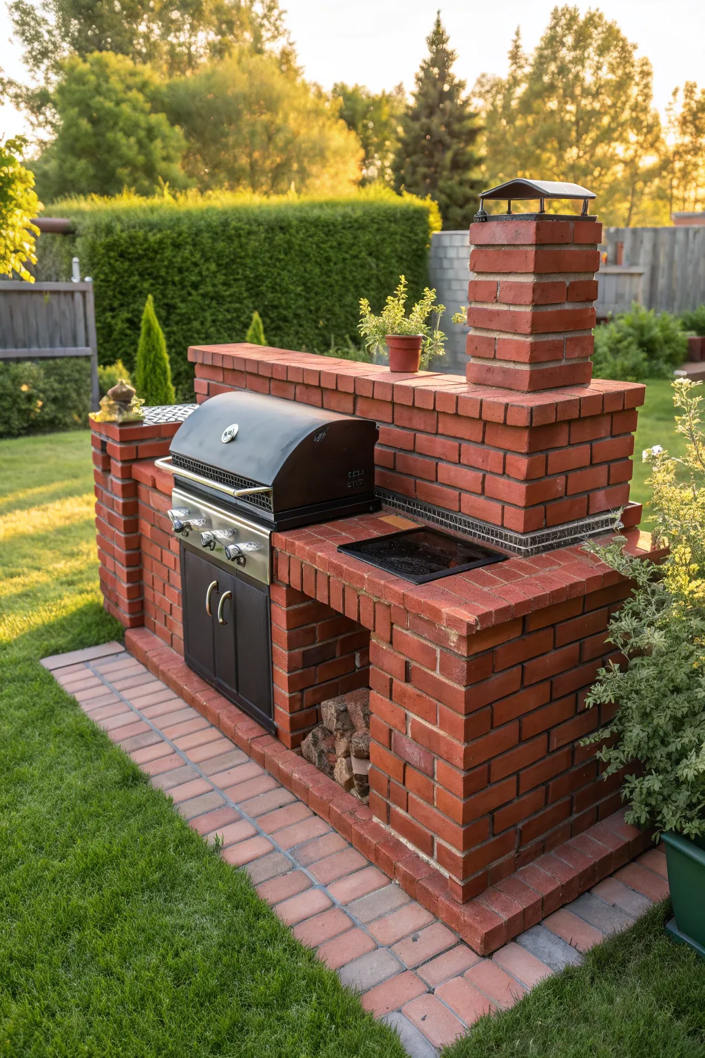 Elevate your outdoor cooking with a stunning brick BBQ featuring a built-in smoker—where craftsmanship meets culinary finesse.