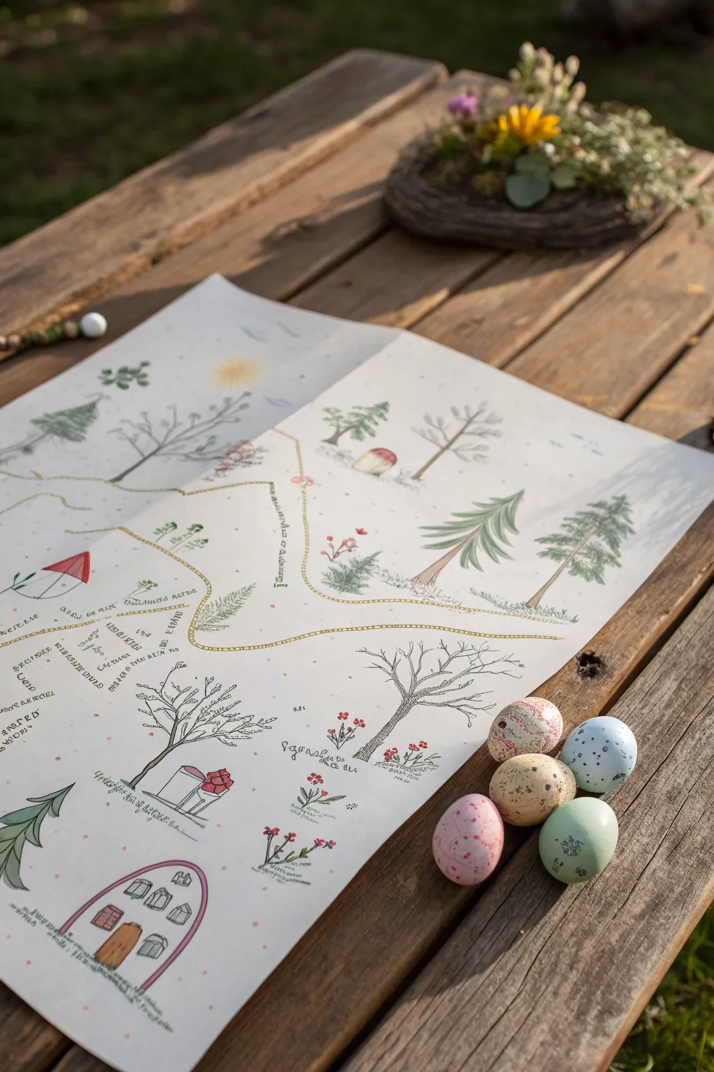 Turn your Easter egg hunt into a whimsical treasure quest with a hand-crafted map!